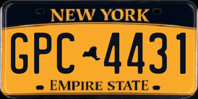 NY license plate GPC4431