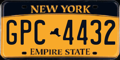 NY license plate GPC4432