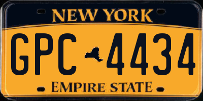NY license plate GPC4434