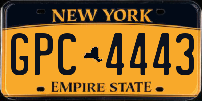 NY license plate GPC4443
