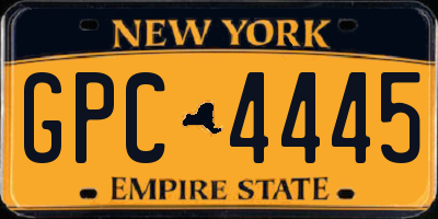 NY license plate GPC4445