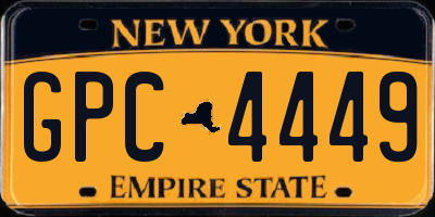NY license plate GPC4449