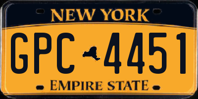 NY license plate GPC4451