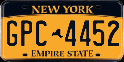 NY license plate GPC4452