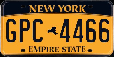 NY license plate GPC4466