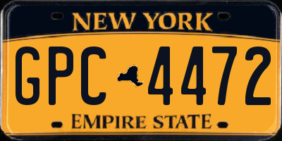 NY license plate GPC4472