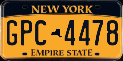 NY license plate GPC4478