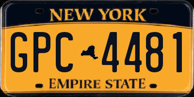 NY license plate GPC4481