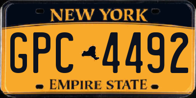 NY license plate GPC4492