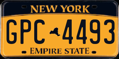 NY license plate GPC4493
