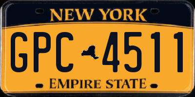 NY license plate GPC4511