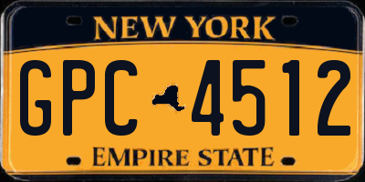 NY license plate GPC4512