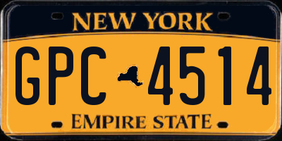 NY license plate GPC4514
