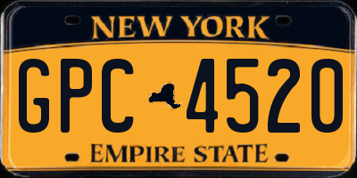 NY license plate GPC4520