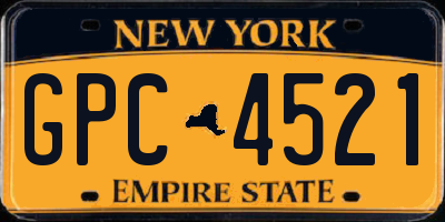 NY license plate GPC4521