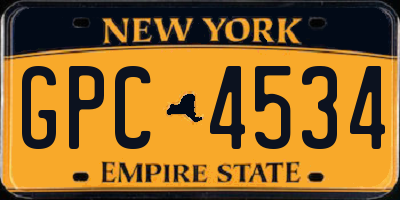 NY license plate GPC4534
