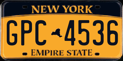 NY license plate GPC4536