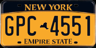 NY license plate GPC4551