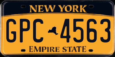NY license plate GPC4563