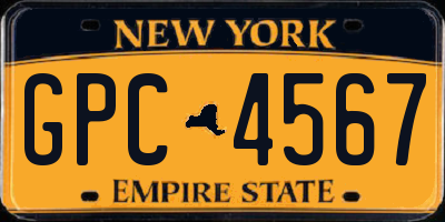 NY license plate GPC4567