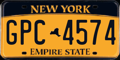 NY license plate GPC4574