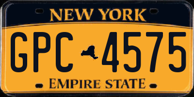 NY license plate GPC4575