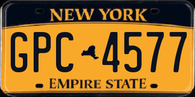 NY license plate GPC4577