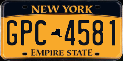 NY license plate GPC4581