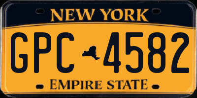 NY license plate GPC4582
