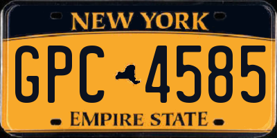 NY license plate GPC4585