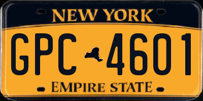 NY license plate GPC4601