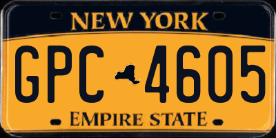 NY license plate GPC4605