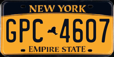 NY license plate GPC4607