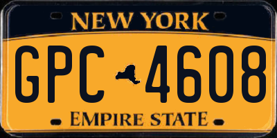 NY license plate GPC4608