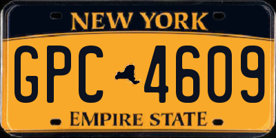NY license plate GPC4609