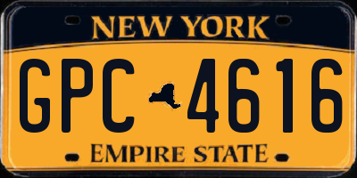 NY license plate GPC4616