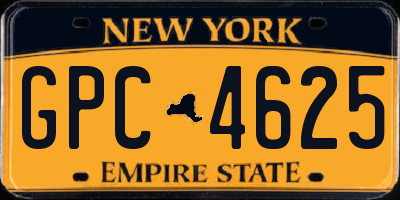 NY license plate GPC4625