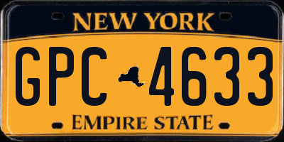 NY license plate GPC4633
