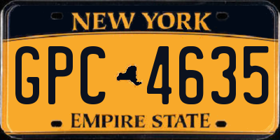 NY license plate GPC4635