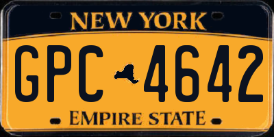 NY license plate GPC4642