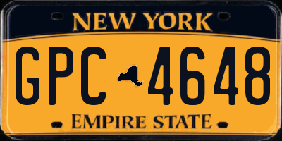 NY license plate GPC4648