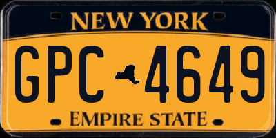 NY license plate GPC4649