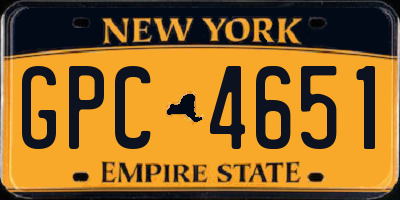 NY license plate GPC4651