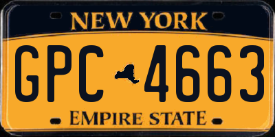 NY license plate GPC4663