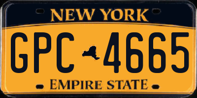 NY license plate GPC4665