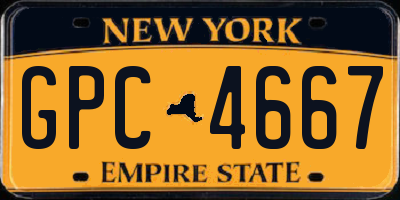 NY license plate GPC4667