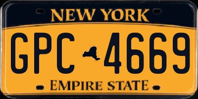 NY license plate GPC4669