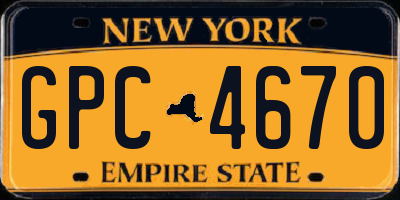 NY license plate GPC4670