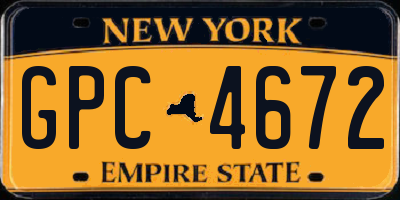 NY license plate GPC4672