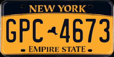 NY license plate GPC4673